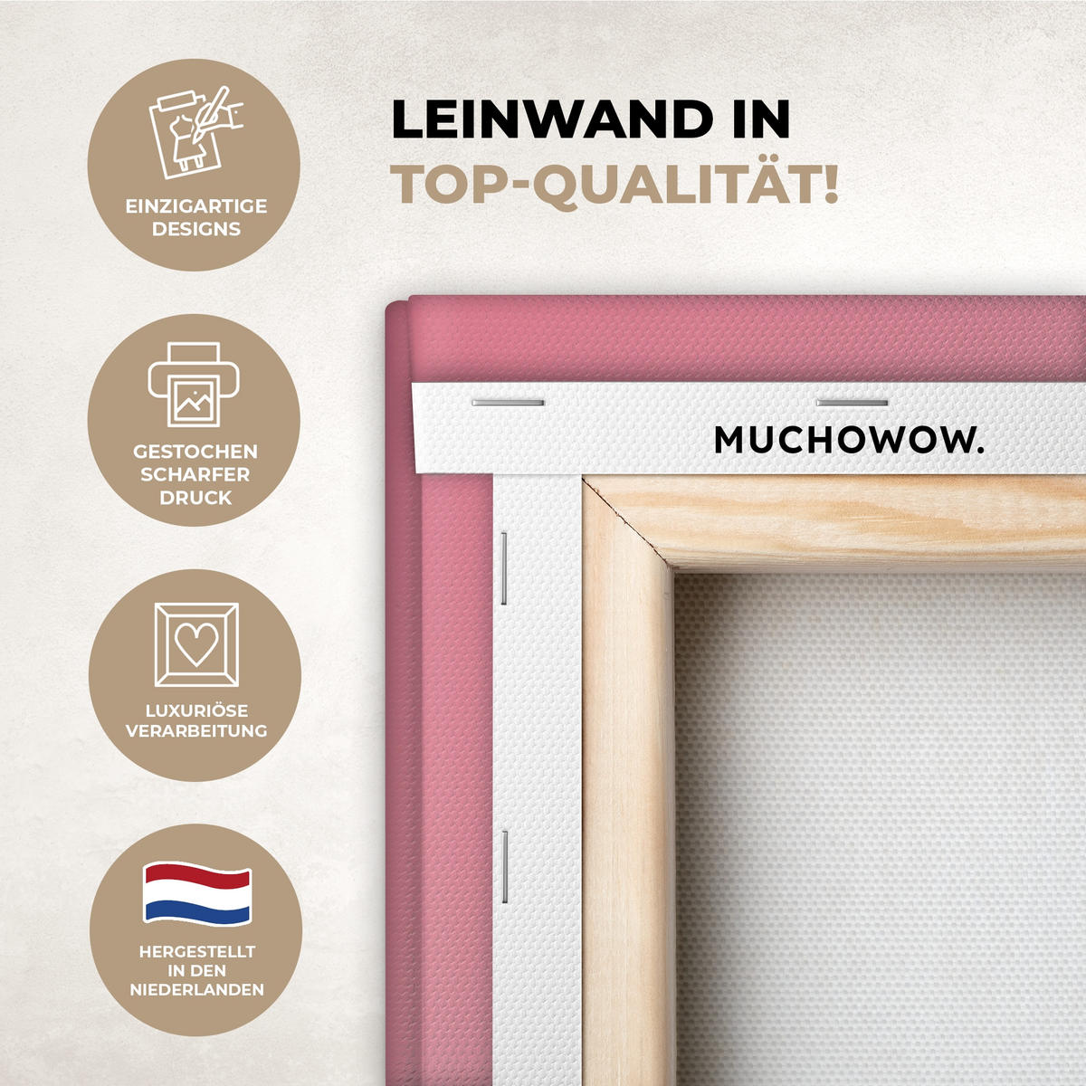 LEINWANDBILD Schleife - Discoball - Kaninchen Deko Groß 90x140 cm - Pink, Textil (90/140cm) - MuchoWow