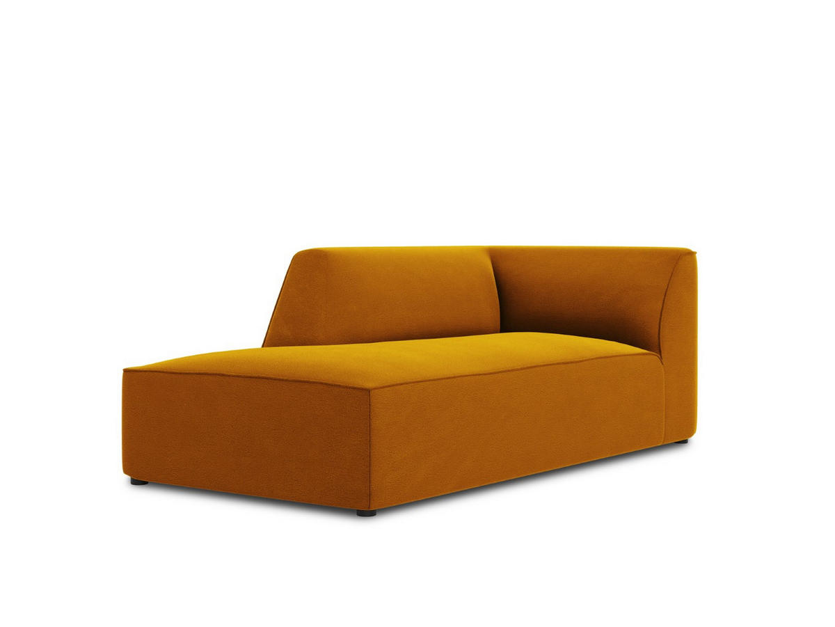 CHAISELONGUE links Ruby aus Samt gelb - Gelb, Textil (93/69/180cm) - Micadoni