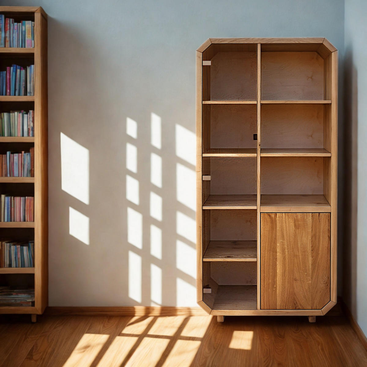 BÜCHERREGALSTÄNDER für das Wohnzimmer OMNIS - Eichefarben, Holz (90/190/40cm) - Rawood Furniture