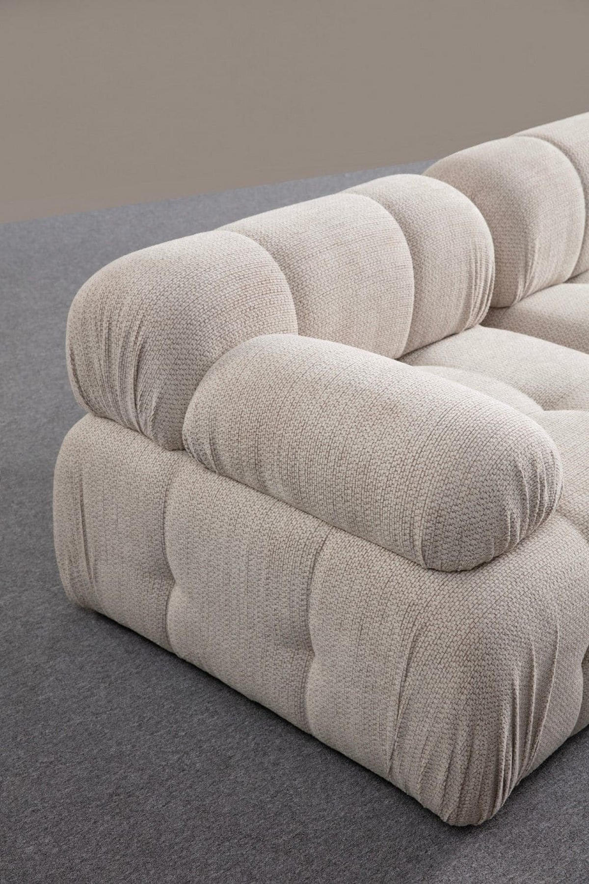 ECKSOFA inklusive Hocker - Beige/Creme, Holz/Kunststoff (290/160cm) - myHomelando