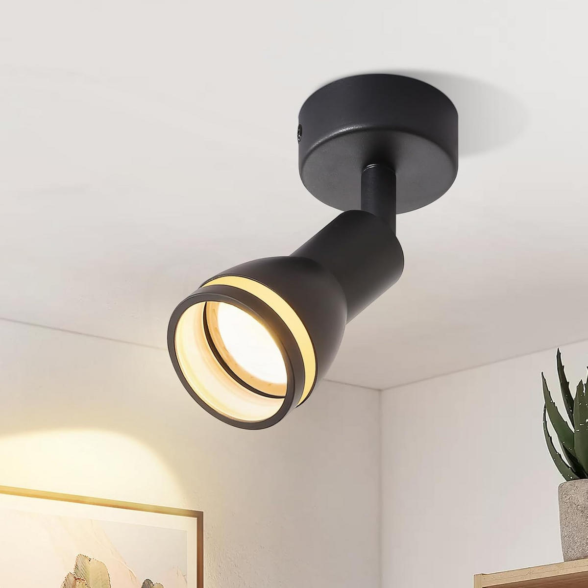 DECKENLEUCHTE Frohsinn 6/6/15.7cm - Schwarz, Metall (6/6/15.7cm) - ZMH