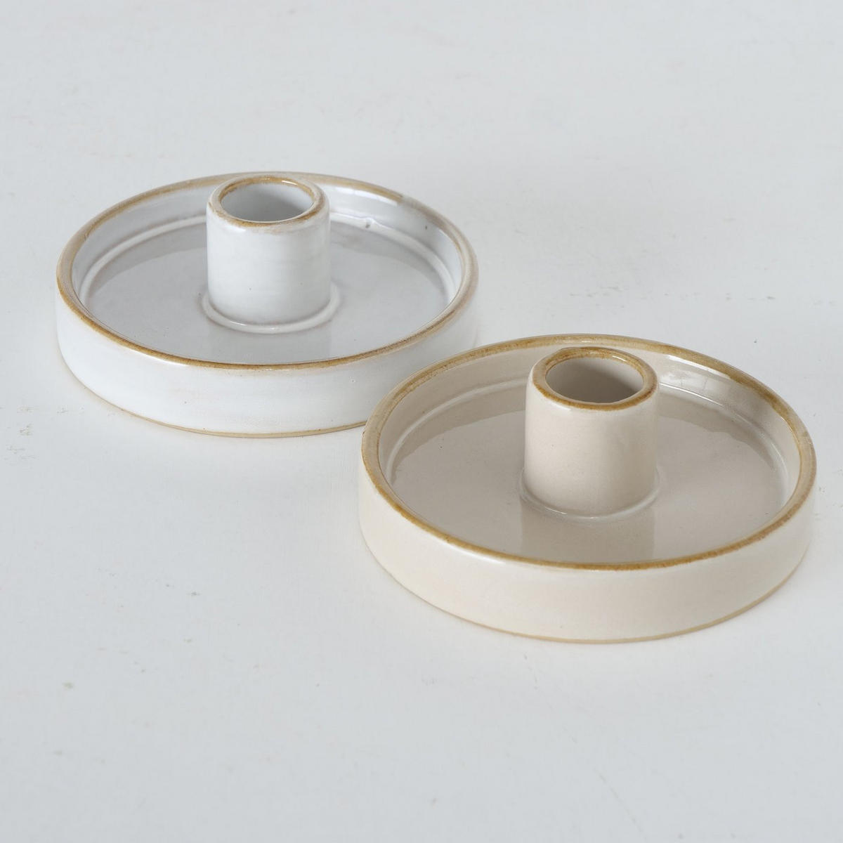 KERZENHALTER aus Porzellan Marima 10/10/4 cm - Grau, Keramik (10/4/10cm) - Boltze Home