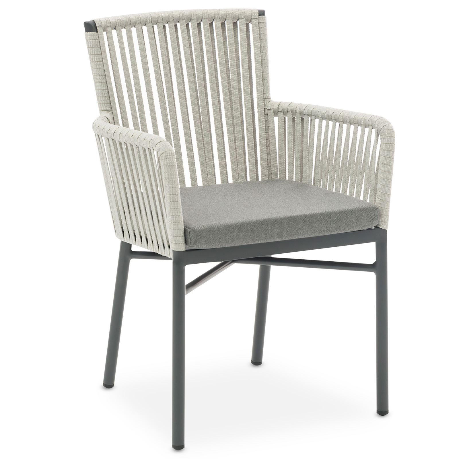 GARTENSTUHL AFUERA 6ER-SET - Grau, Textil/Metall (56/85/59cm) - IDIMEX
