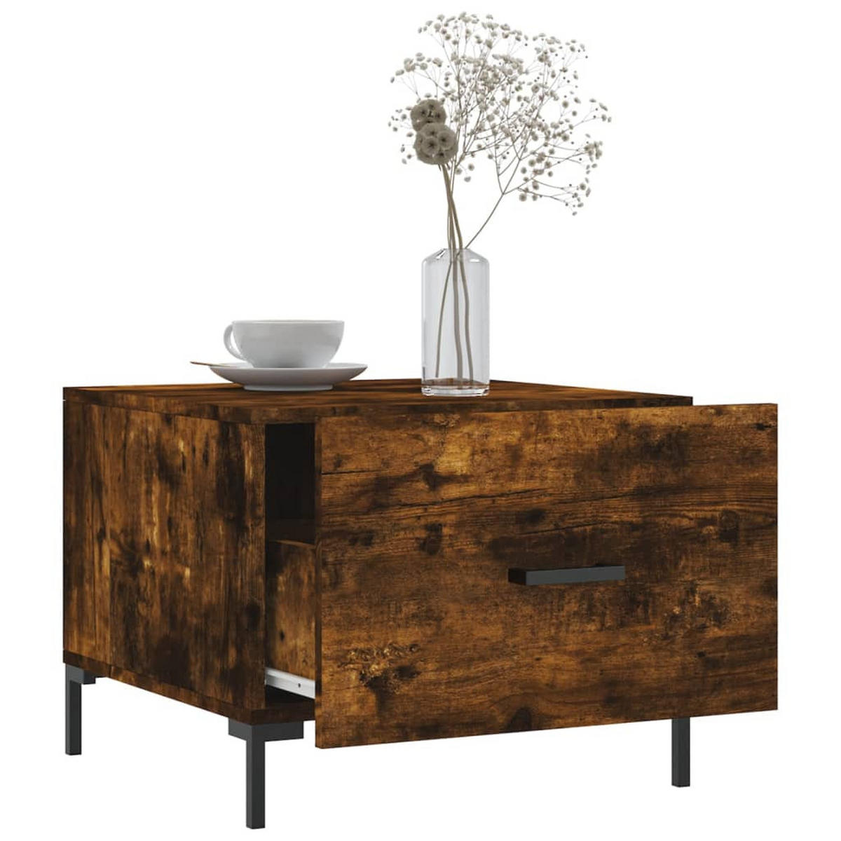 COUCHTISCHE 2 Stk. Räuchereiche 50x50x40 cm Holzwerkstoff - Braun, Holzwerkstoff (50/50/40cm) - furnicato