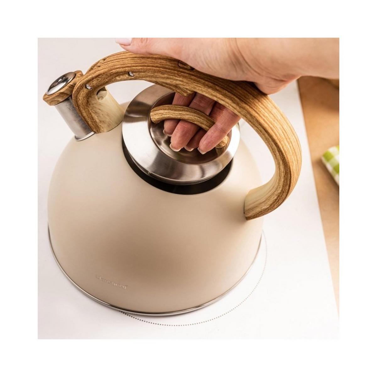 WASSERKESSEL Beige 23/21/22 cm KB7913 - Beige, Metall (23cm) - Klausberg 