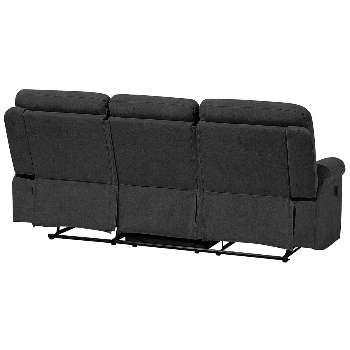 3-SITZER-SOFA Polsterbezug Dunkelgrau Bergen - Dunkelgrau, Textil (204/101/73cm) - Beliani