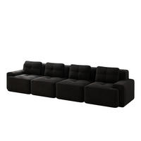 4-SITZER SOFA Cord Schwarz rutschfest - Schwarz, Textil (382/69/104cm) - WISHDOR
