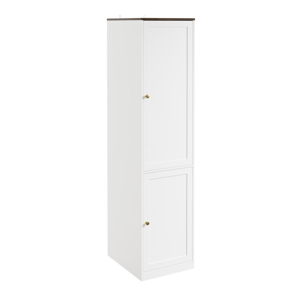 KLEIDERSCHRANK mit Kleiderstange und 2 Türen Weiß 45x55x187cm - Ahornfarben, Fell (45/187/55cm) - SoBuy