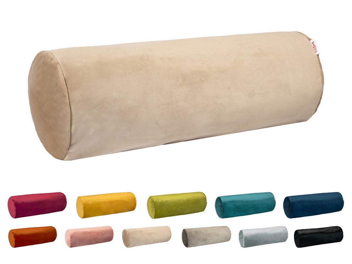 NACKENROLLENHÜLLE Samt&Sonders braun-beige 40/15 cm - Beige, Textil (15/40cm) - beties Heimtextil