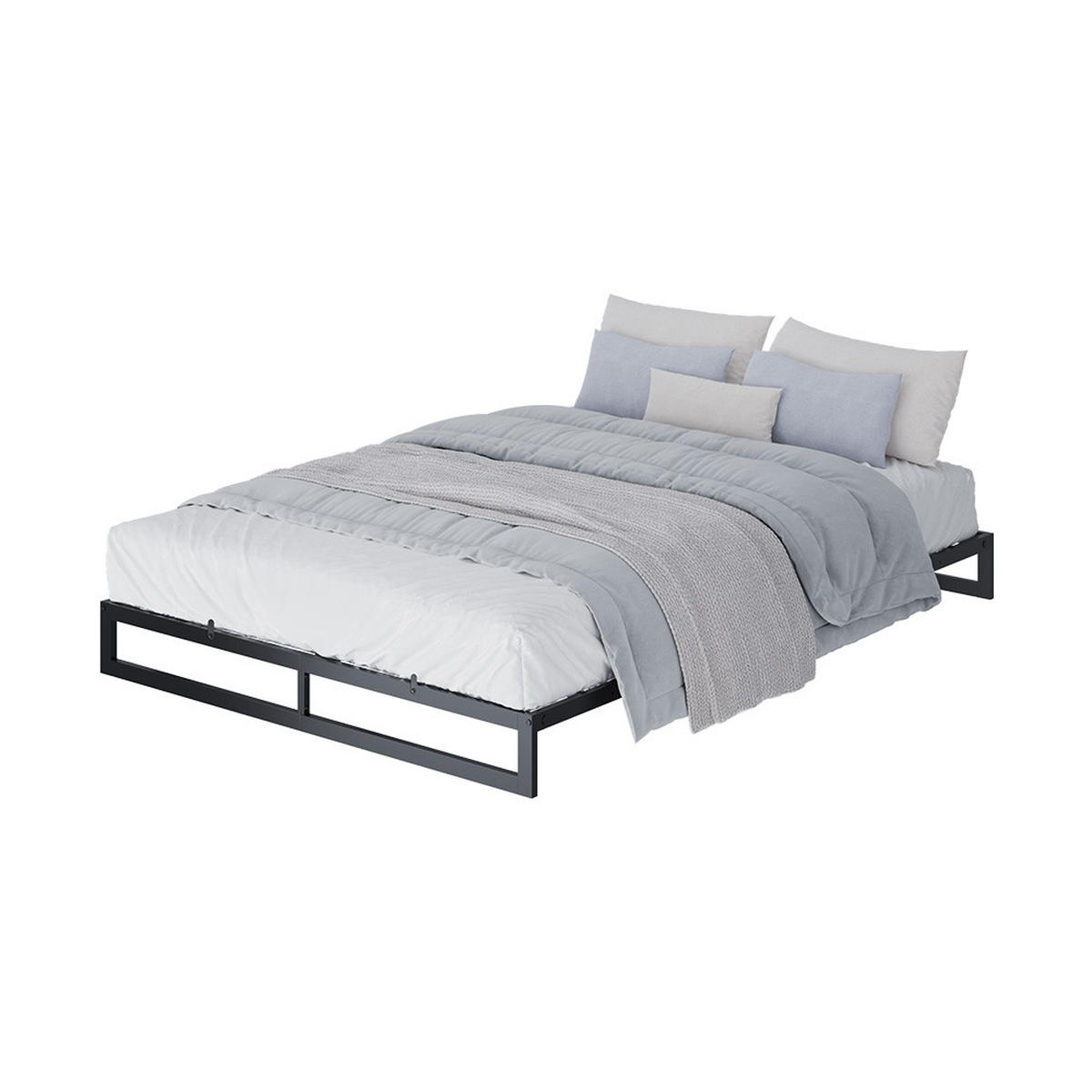 BETTGESTELL Lenora, Schwarz, 140x200 - Schwarz, Metall - VitaliSpa