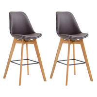 BARHOCKER 2er Set Meta Kunstleder natura braun - Braun, Holz/Kunststoff (48/112/56cm) - TPFLiving