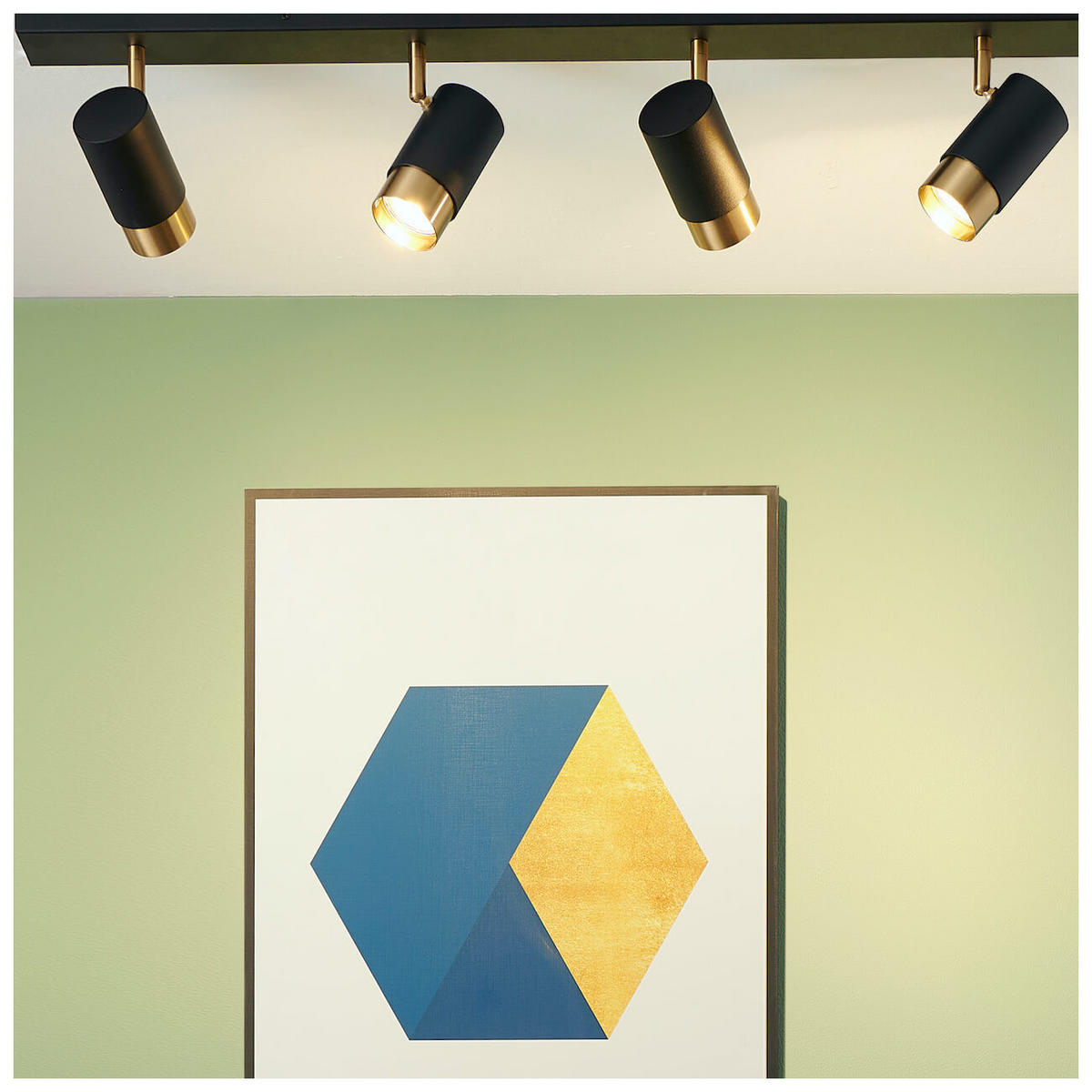 DECKENLEUCHTE Pozzo, Schwarz und gold, 80cm - Goldfarben, Metall (80/6/12.5cm) - KOSILUM