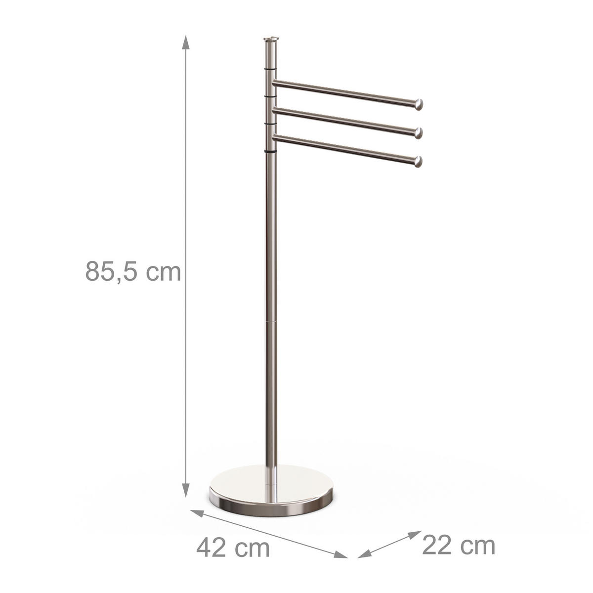 DRŽIAK na uteráky - strieborná, kov/plast (42/85.5/22cm) - Relaxdays
