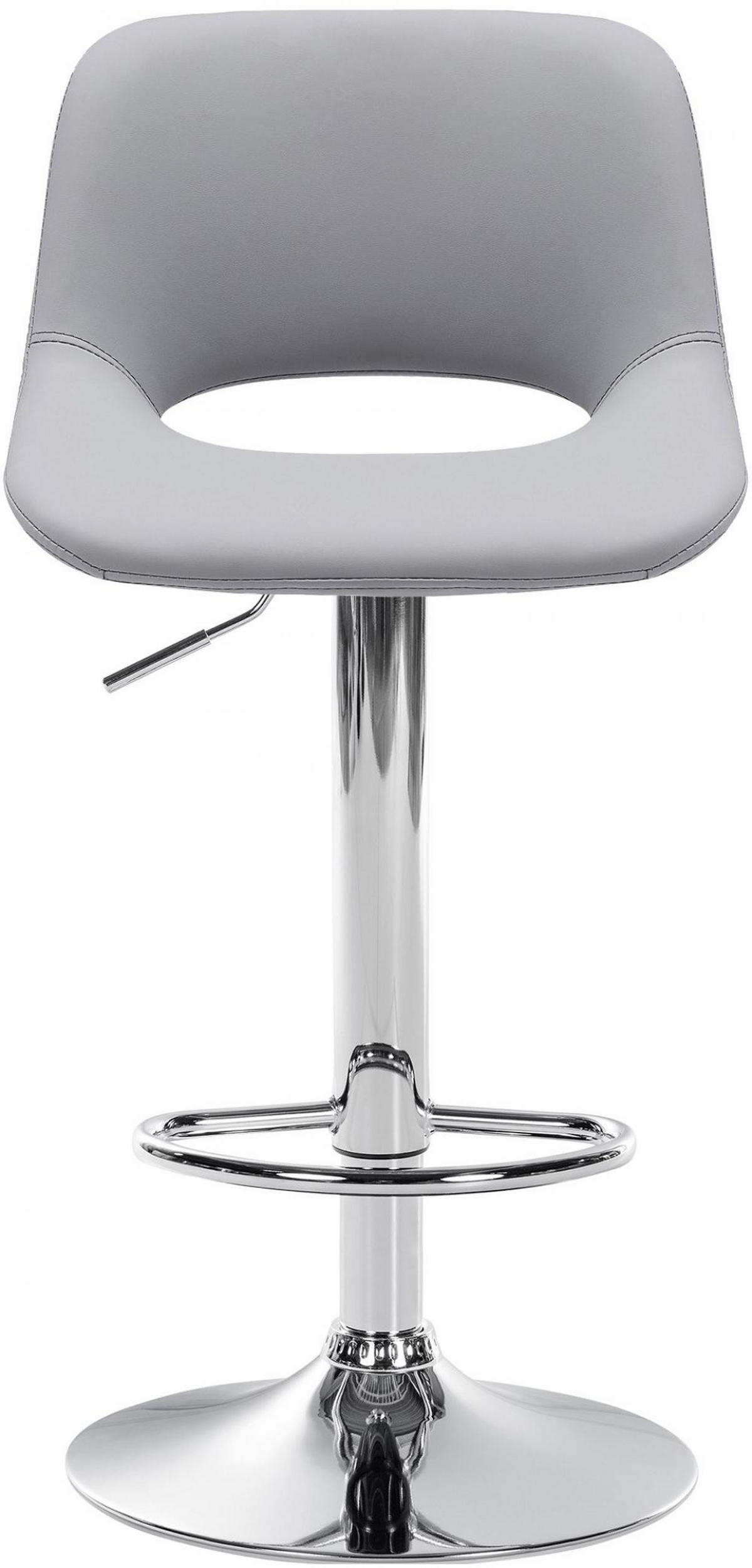 BARHOCKER Lederlook grau - Grau, Textil (42/86/46cm) - CLP