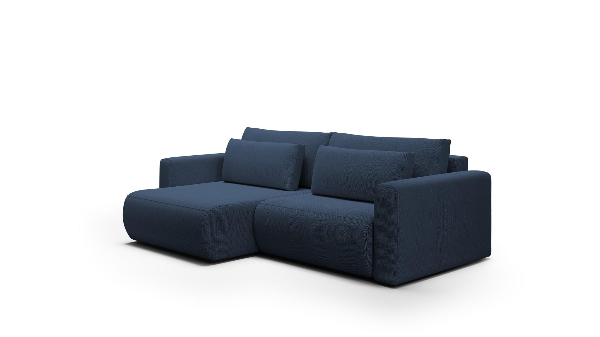 ECKSOFA Chaira Mit Schlaffunktion - Dunkelblau, Holzwerkstoff/Textil (240/149cm) - Fun Möbel