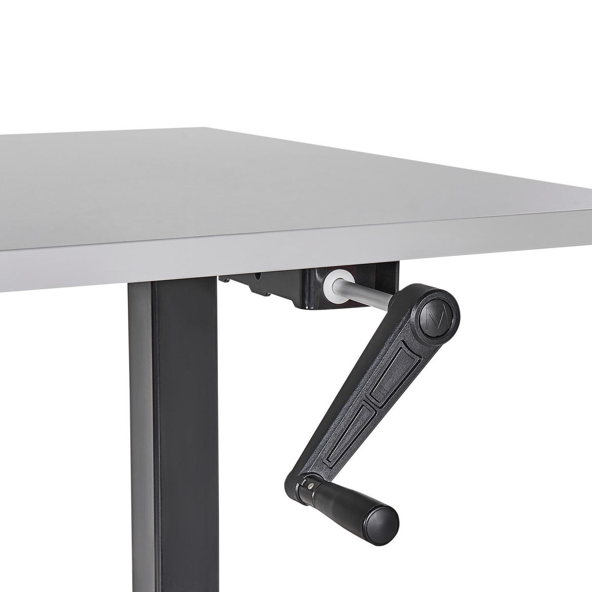 SCHREIBTISCH grauschwarz 160/72 cm manuell höhenverstellbar Destin III - Schwarz/Grau, Holz (72/160/74cm) - Beliani