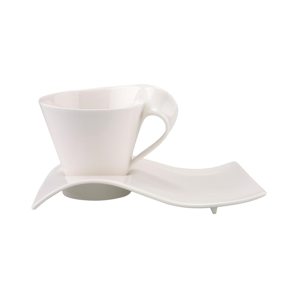 CAFÉ AU LAIT TASSE MIT UNTERTELLER NewWave Caffè weiß 260 ml - Weiß, Keramik (17/13.6/22cm) - Villeroy & Boch