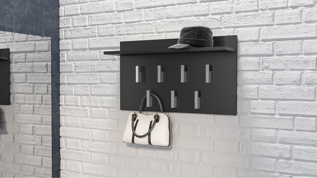 CUIER CU MONTARE PE PERETE Negru 70/40/20 - negru, compozit lemnos (70/40/20cm) - RAUMHIRSCH FURNITURE