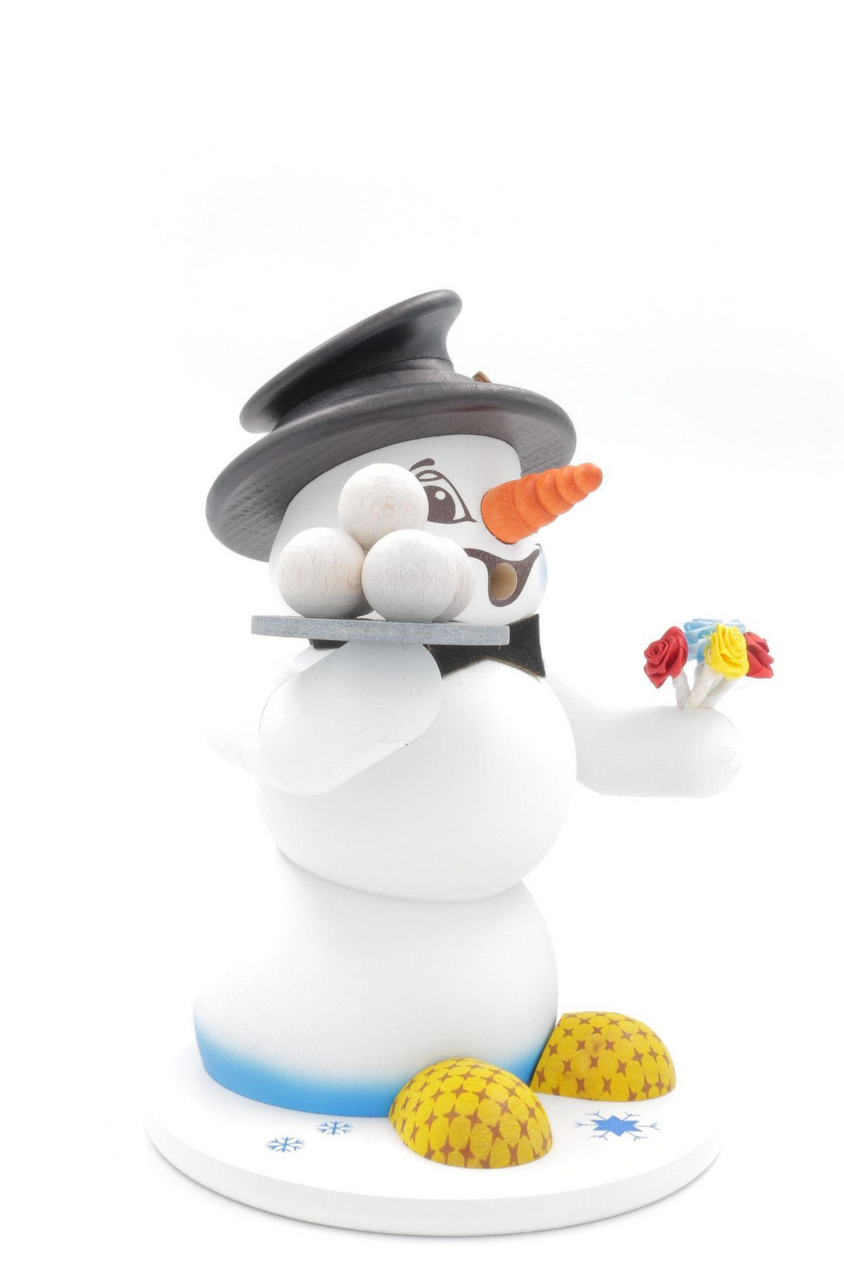 RAUCHFIGUR Schneemann Weiß GenTeelichtereman 19 cm - Multicolor, Holz (15/19/0.1cm)