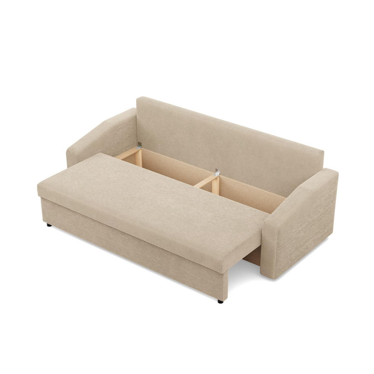 SOFA 3-SITZER MIT SCHLAFFUNKTION NEO, Cord - Beige - Beige, Textil (220/85/92cm)