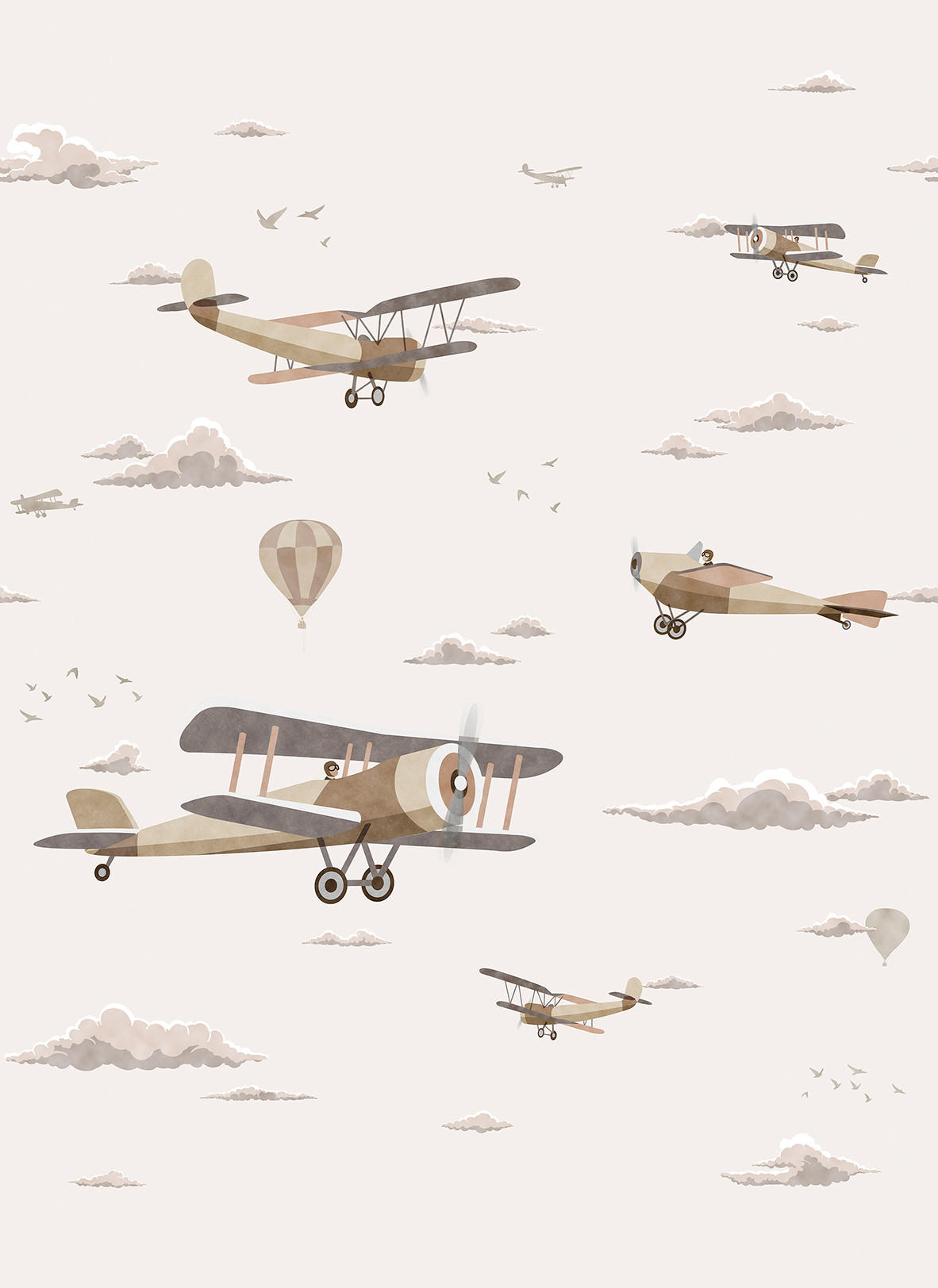FOTOTAPETE Flugzeuge 212 x 275 cm - Blau, Papier (212/275cm) - Sanders & Sanders