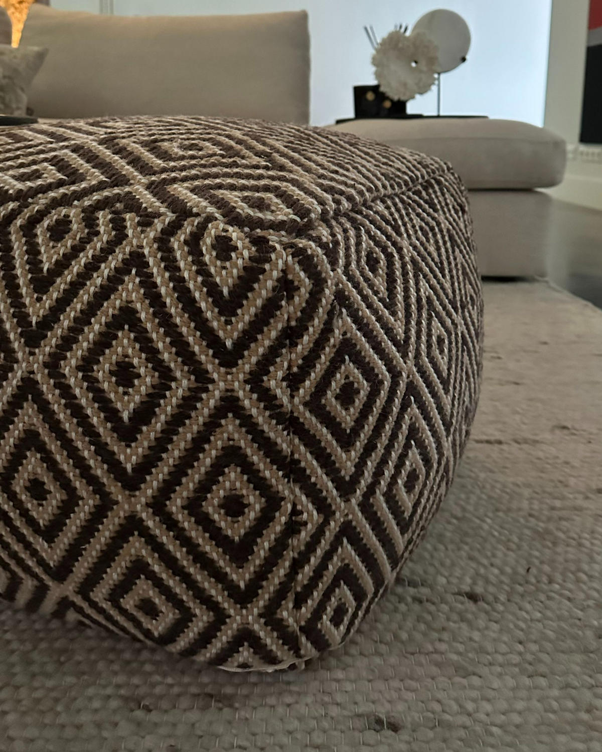 POUF Manisa 60/60/40 cm - Braun, Textil (60/40/60cm) - Beliani