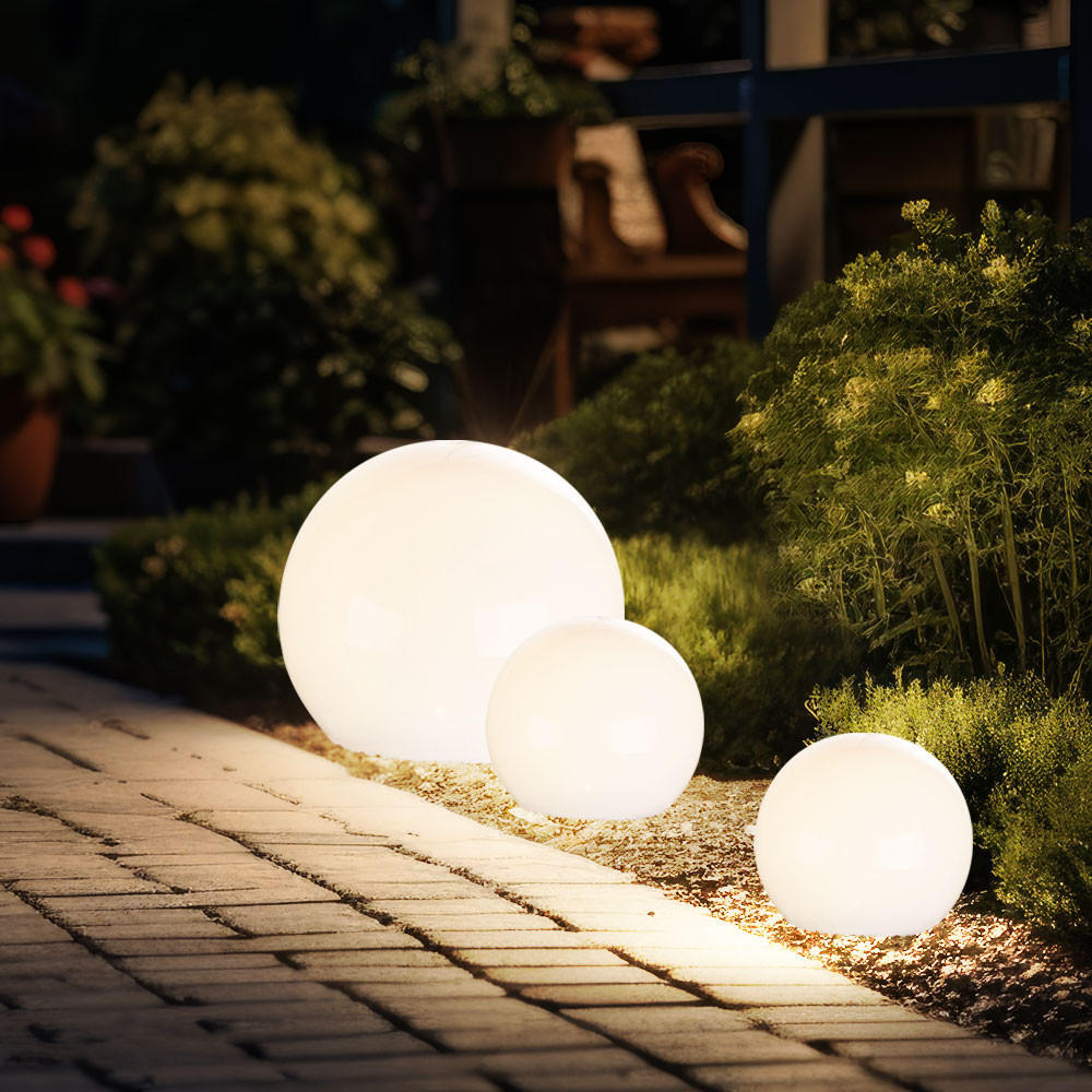 LED AUSSENLEUCHTE Solar Weiß Rund 3er Set - Weiß, Kunststoff (15/15/43cm)