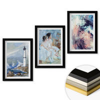 WANDBILDER 3er-Set - 20x30 cm Schwarzer Rahmen - Leuchtturm-Abstrakte Tänzerin - Schwarz, Kunststoff (20/30cm) - ArtPrintCave
