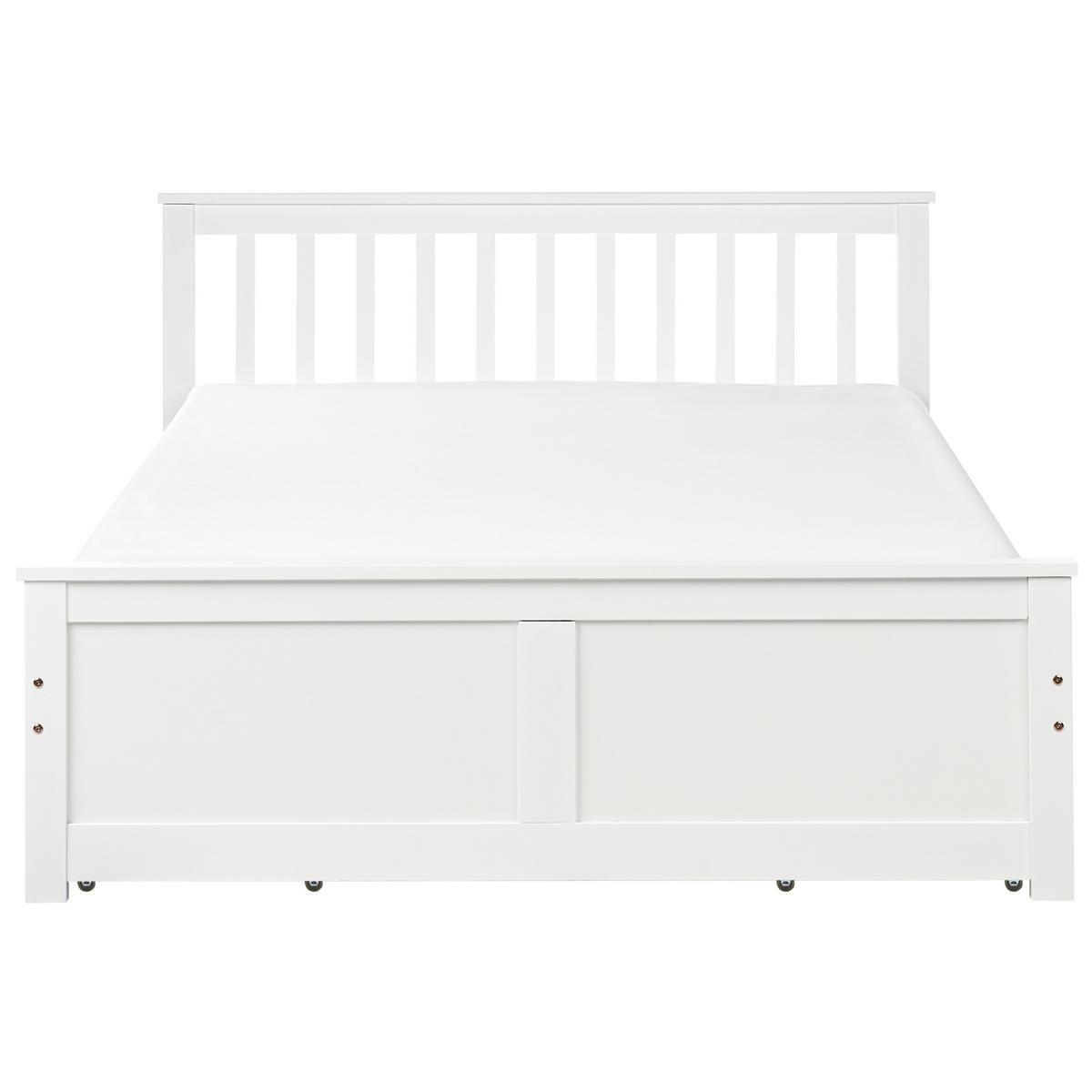 BETT mit Schubladen 140x200 cm Weiß Olendon - Weiß, Holz (140/200cm) - Beliani