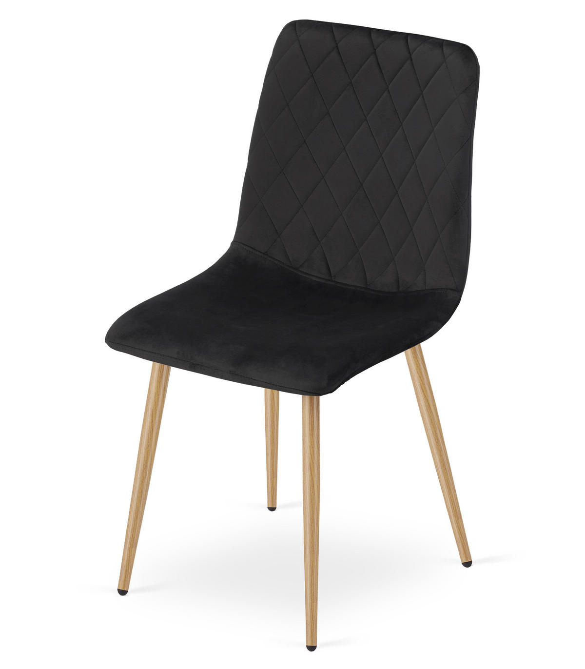 ESSZIMMERSTUHL TURIN schwarzer Sitz, Beine in Holzfarbe - Eichefarben/Schwarz, Textil (44.5/88.5/53cm) - Valora