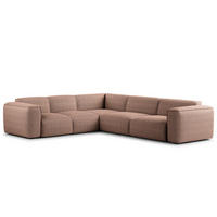 ECKSOFA mit Rundecke - Mauve/Schwarz, Kunststoff/Textil (325/260cm) - home24