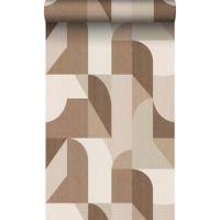 TAPETE Kreise im Bauhaus-Stil 50 x 900 cm - Braun, Papier (50/900cm) - Origin Wallcoverings