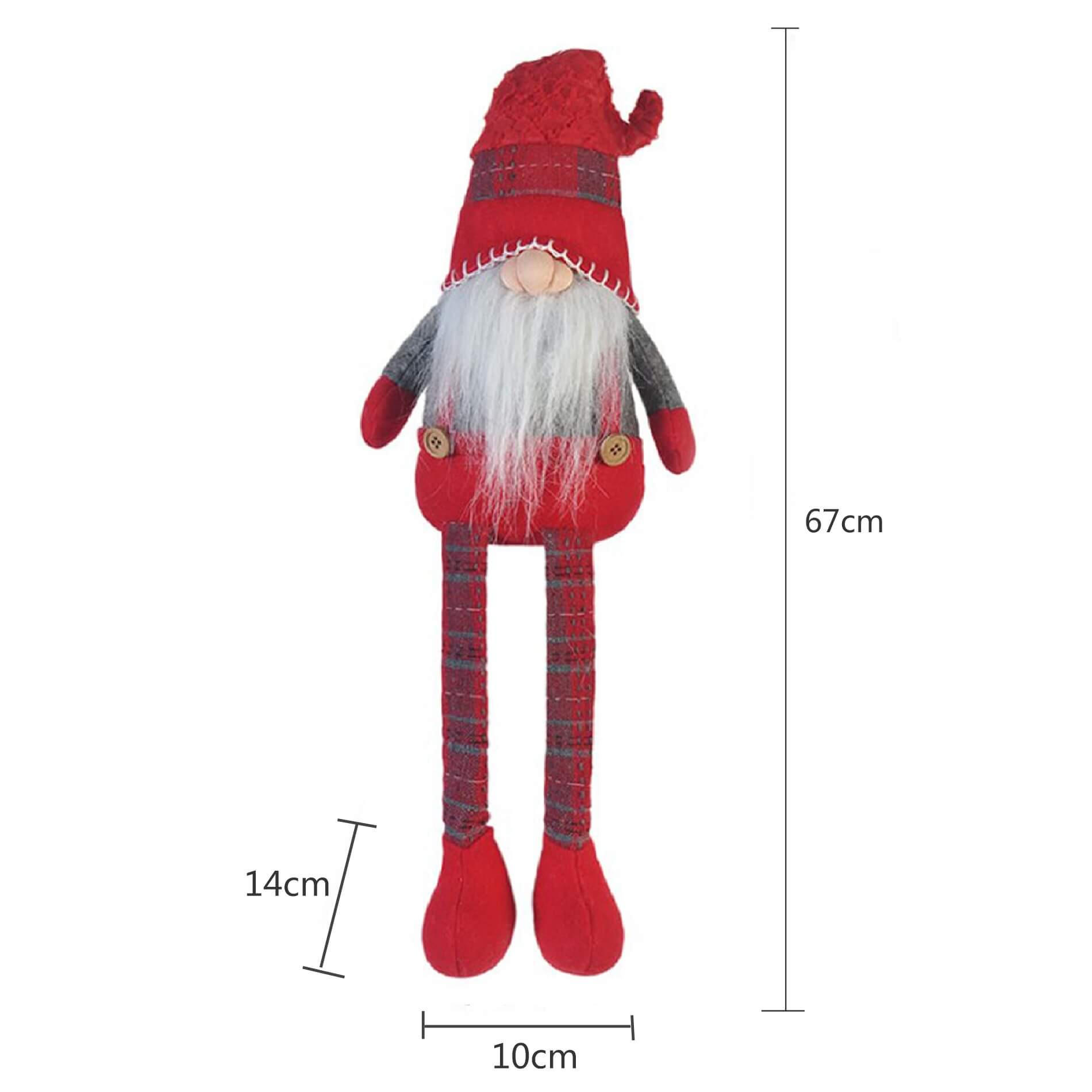 WEIHNACHTSGNOM Rot 14/10/67 cm - Rot, Textil (14/67/10cm) - Mobili Rebecca