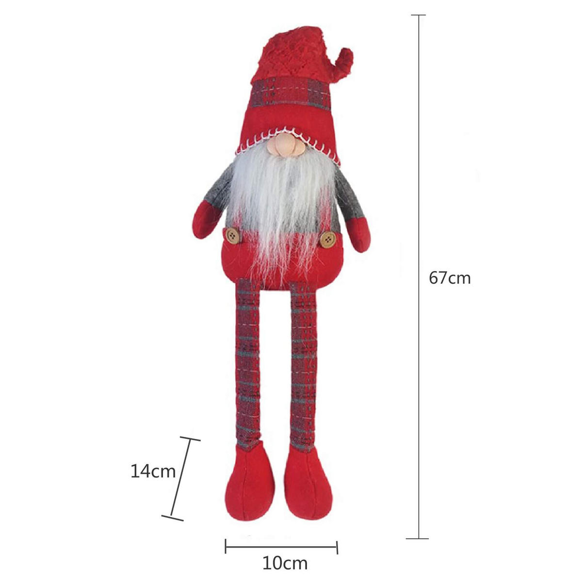 WEIHNACHTSGNOM Rot 14/10/67 cm - Rot, Textil (14/67/10cm) - Mobili Rebecca