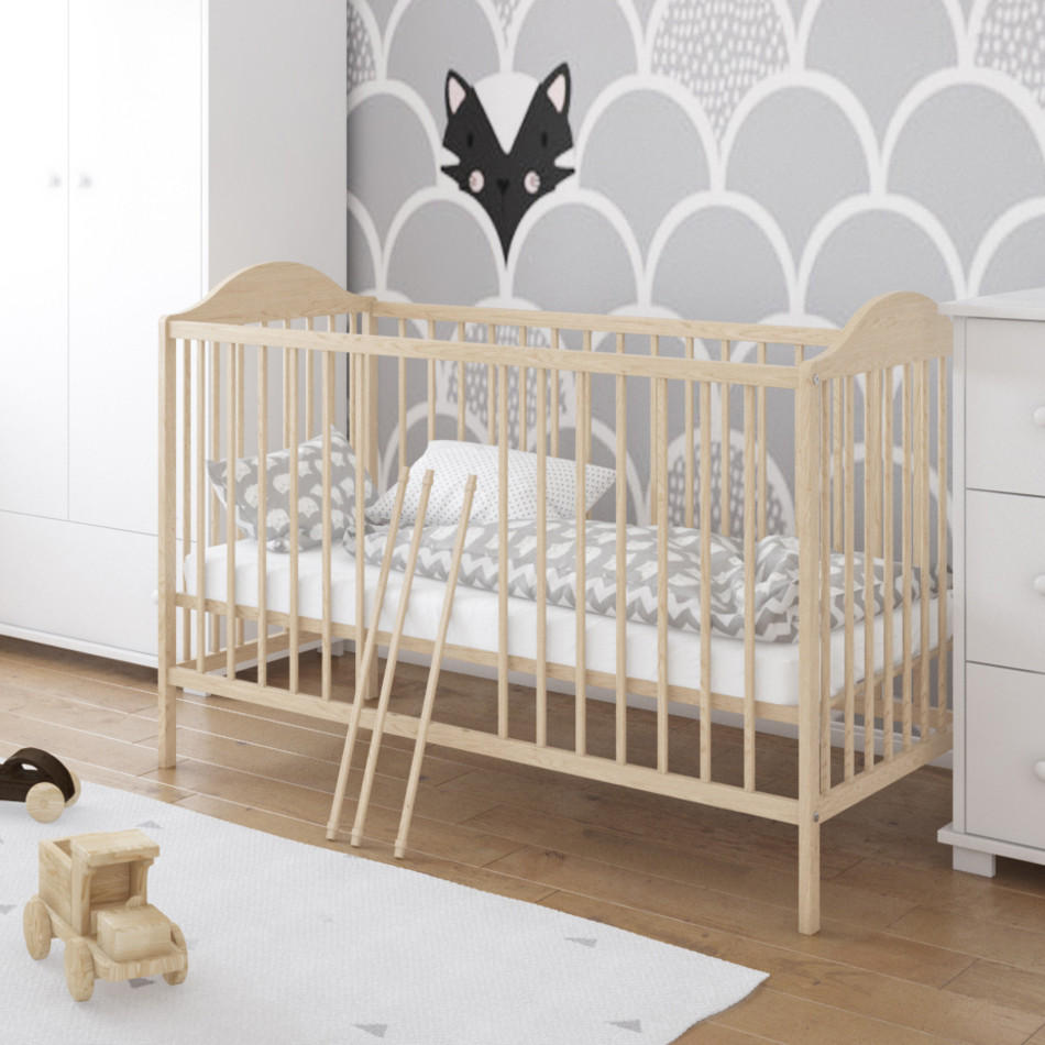 BABYBETT 60x120 cm in natur - Naturfarben, Holzwerkstoff (60/120cm) - Kids Collective