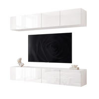 WOHNWAND ANGEL I Weiß glänzend hängend mit LED-Beleuchtung 200 cm - Weiß Hochglanz, Holzwerkstoff (200/36/40cm) - Idohome