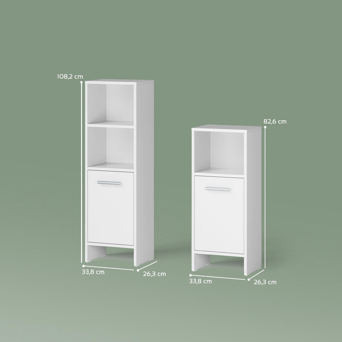 BADMÖBEL-SET Amalfi Weiß 2 Teile - Weiß, Holzwerkstoff (33.8/108.2/26.3cm) - Livinity®