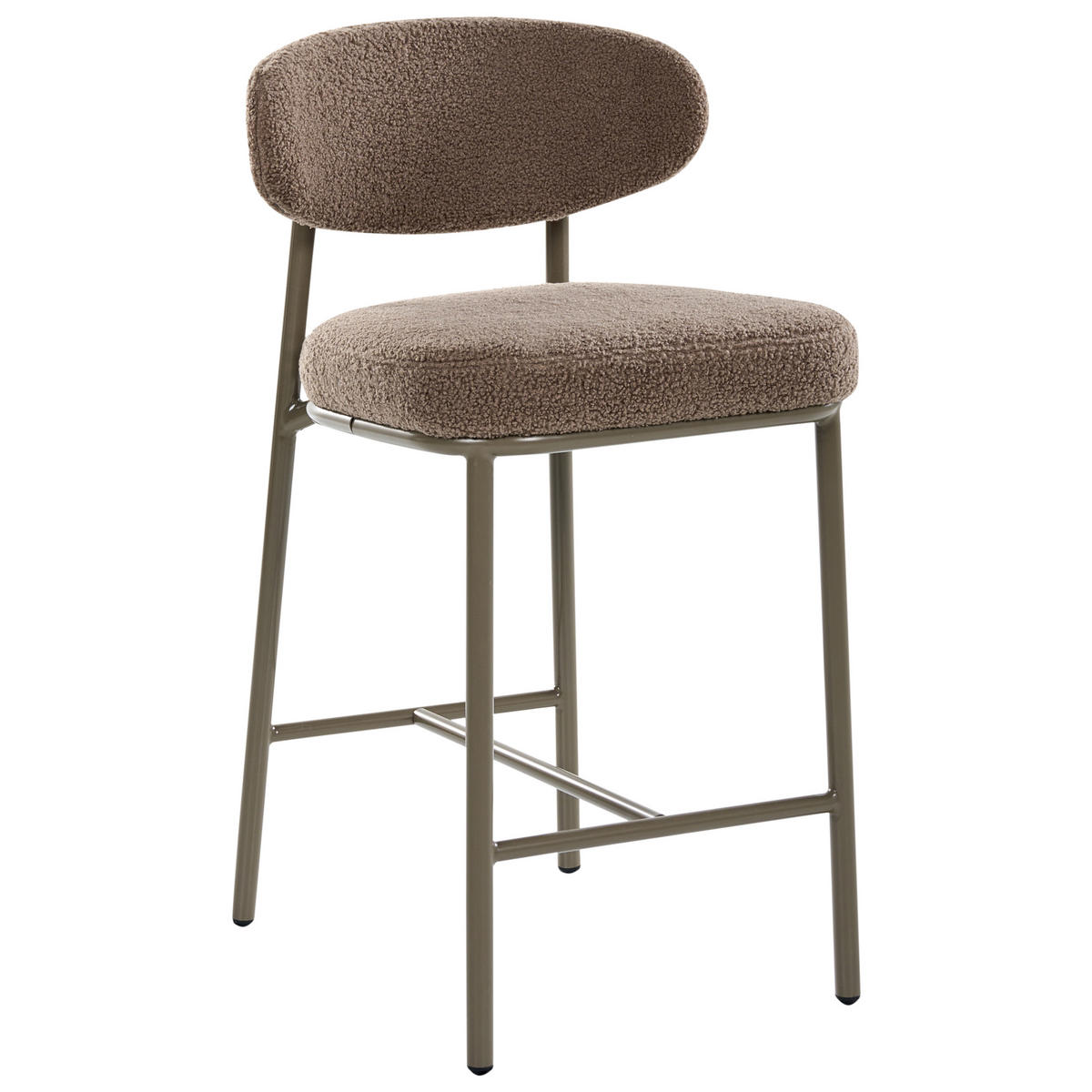 BAROVÁ ŽIDLE sada 2 ks Bouclé Taupe Unity - béžová/šedohnědá, textil (50/92/55cm) - Beliani