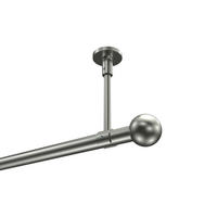 GARDINENSTANGEN-SET Sonette Luino 180 cm, 1-läufig, 20 mm Ø Edelstahl-Optik - Edelstahlfarben, Metall (180cm) - INTERDECO