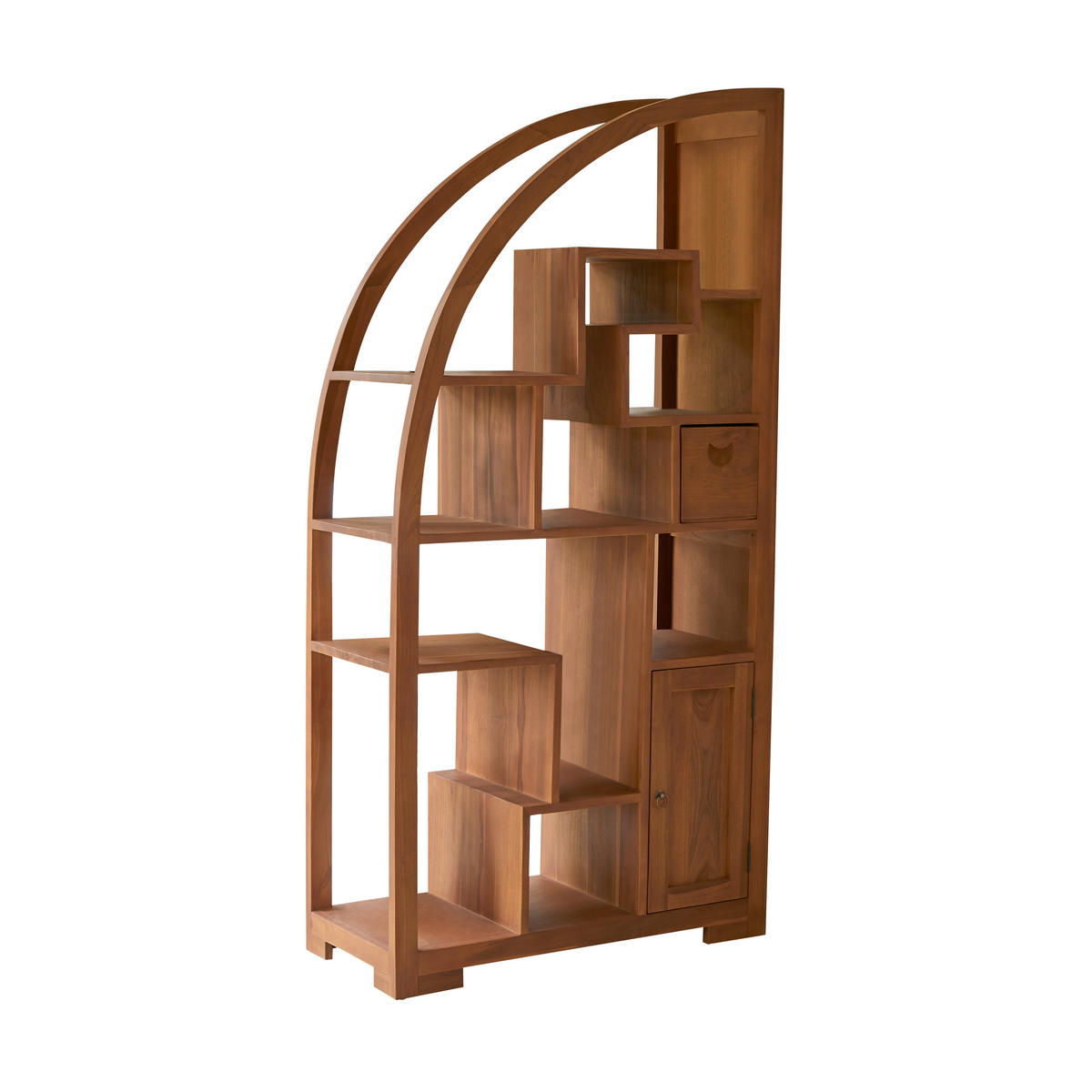 BÜCHERREGAL Alco Tipo Natur aus Teak - Naturfarben, Holz (90/180/40cm) - Tikamoon