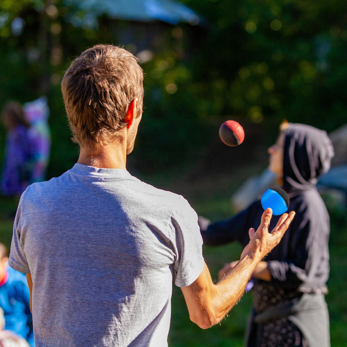 20xJONGLIERBÄLLE - Multicolor, Naturmaterialen/Kunststoff (6.5/6.5cm) - Relaxdays