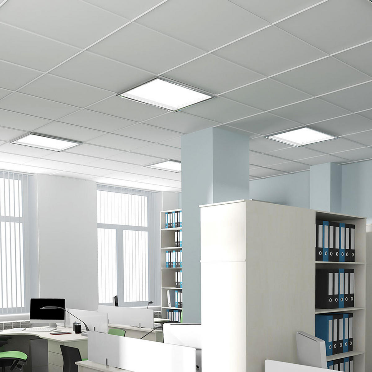 LED DECKENLEUCHTE Aufbau Panel Neutralweiß - Weiß, Metall (59.5/59.5/2.9cm)