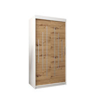 SCHWEBETÜRENSCHRANK 200/100/62 2-türig - Silberfarben/Eiche Artisan, Holz/Kunststoff (100/200/62cm) - Abiks Möbel