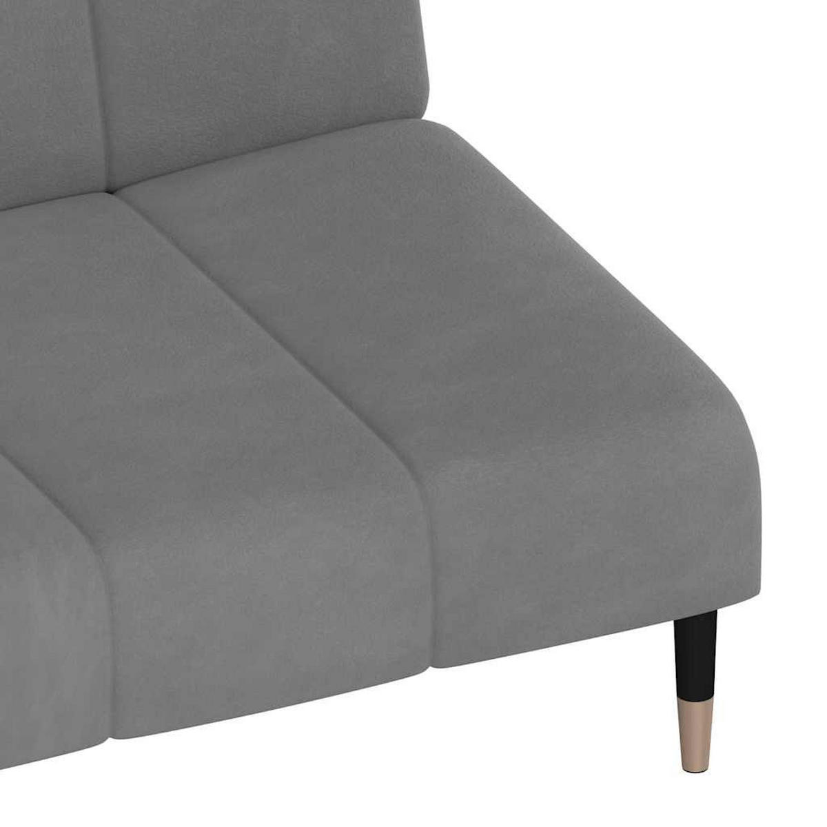 SCHLAFSOFA 2-Sitzer Hellgrau Samt - Hellgrau, Textil (100/69/200cm) - vidaXL