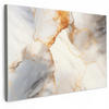 LEINWANDBILD Marmor - Grau - Gold Groß 140x90 cm - Weiß, Textil (140/90cm) - MuchoWow