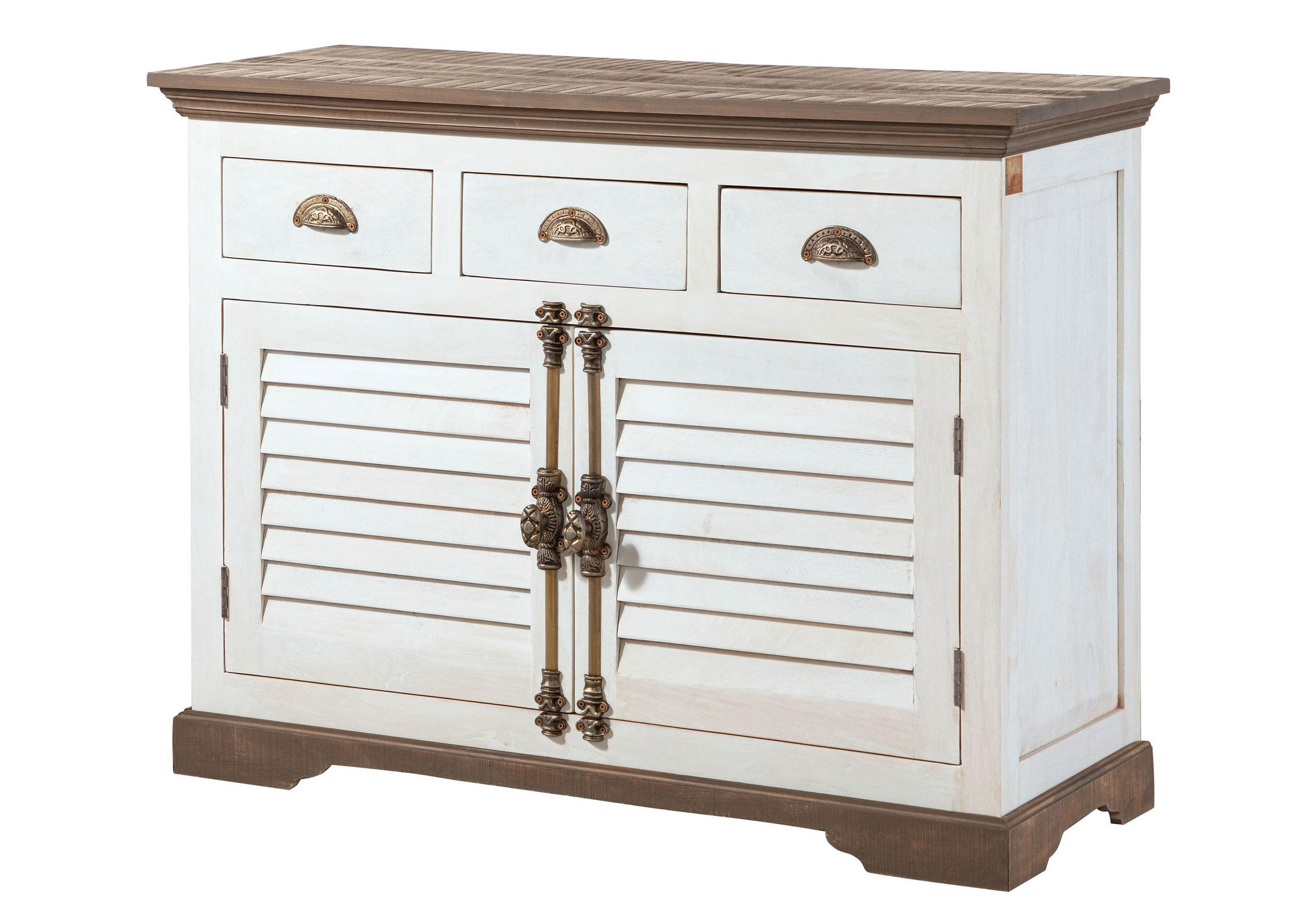 Massivmoebel24 Sideboard Weiß 120x90x45 cm