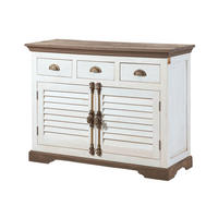 SIDEBOARD Mango 120x45x90 weiß lackiert TOULOUSE #106 - Weiß, Holz (120/90/45cm) - Massivmoebel24