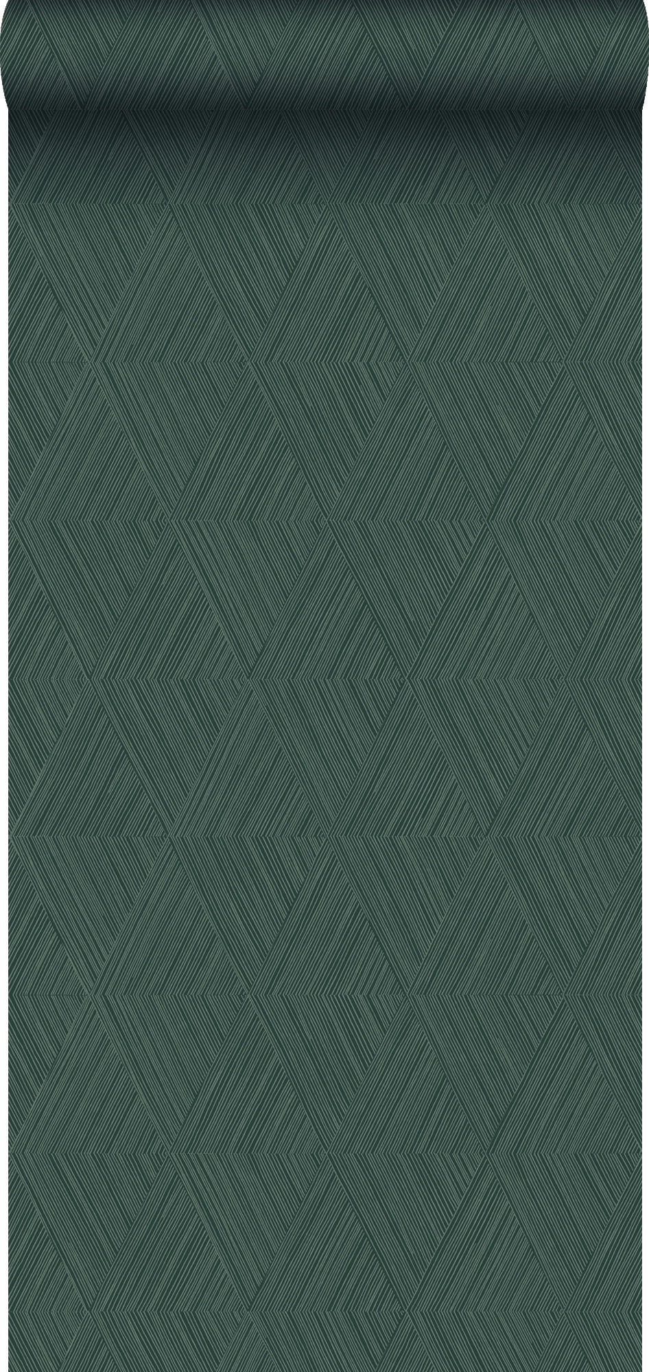 TAPETE 3D-Muster 53 cm x 10.05 m - Grün, Papier (53/1000cm) - Origin Wallcoverings