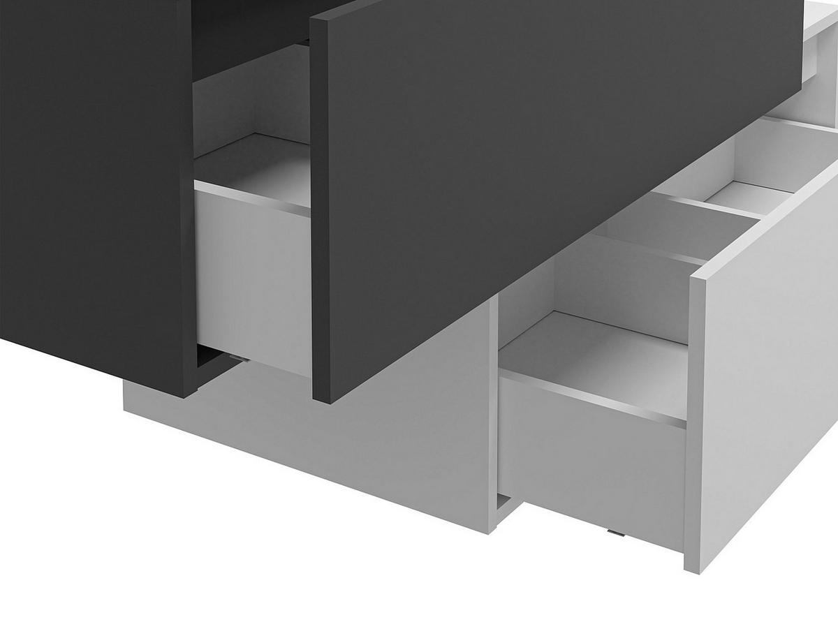 EINZELWASCHTISCH - 94cm x 47cm - Holzspan - anthrazitgrau, weiß - TEANA - Anthrazit, Holz (94/32/47cm) - Vente-Unique