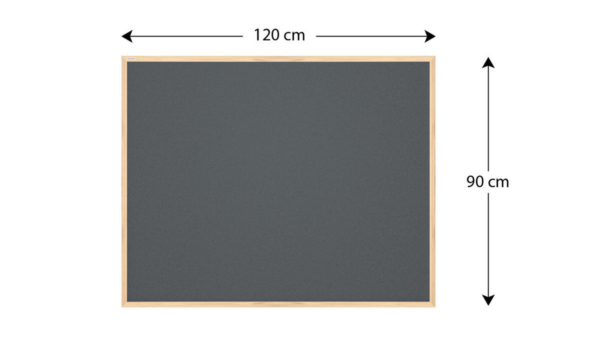 GRAU Pinnwand mit Holz Rahmen 120x90cm Korktafel Korkwand - Grau, Holz (120/90/1.5cm) - ALLboards